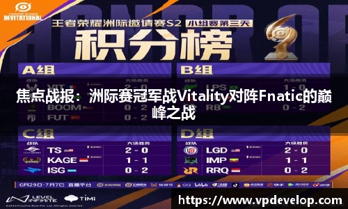 焦点战报：洲际赛冠军战Vitality对阵Fnatic的巅峰之战